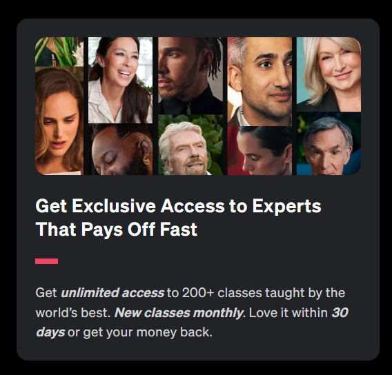 Masterclass access