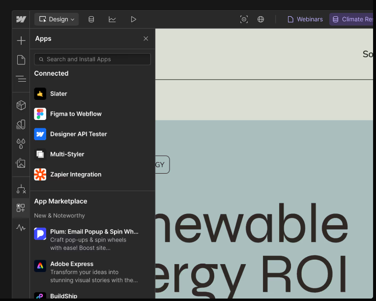 Webflow apps