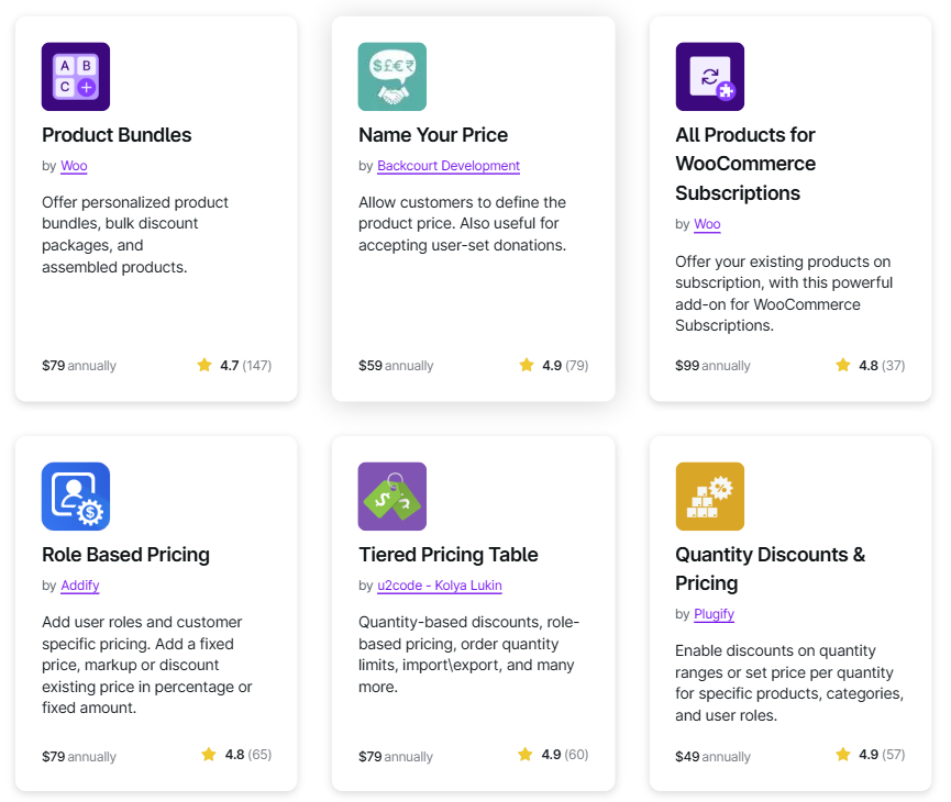 Woocommerce extension pricing