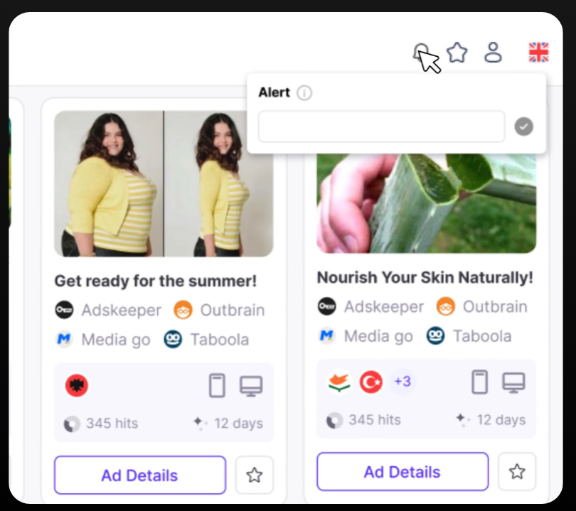 Adplexity alerts