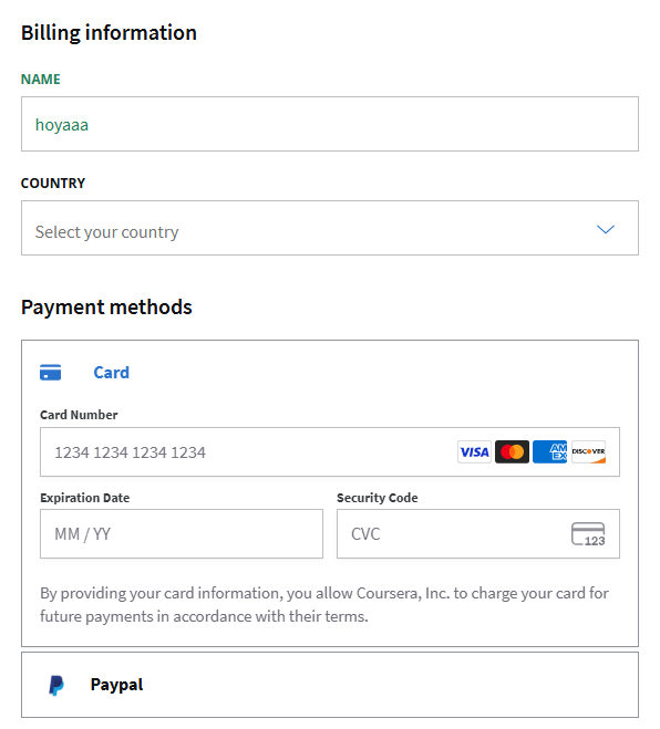 Coursera Plus payment