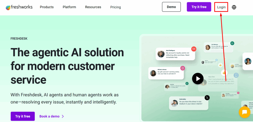Freshdesk interface