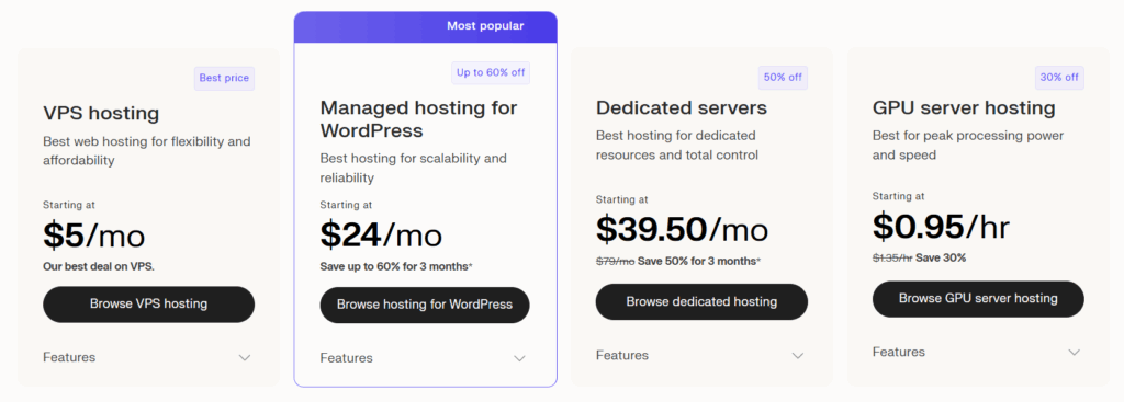 Liquid web pricing