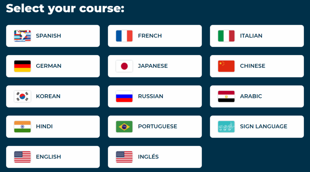 Rocket language selection