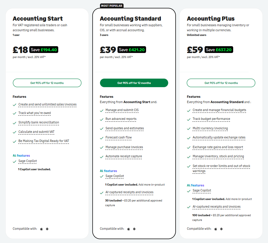 Sage advance pricing