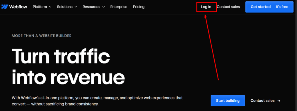 Webflow interface