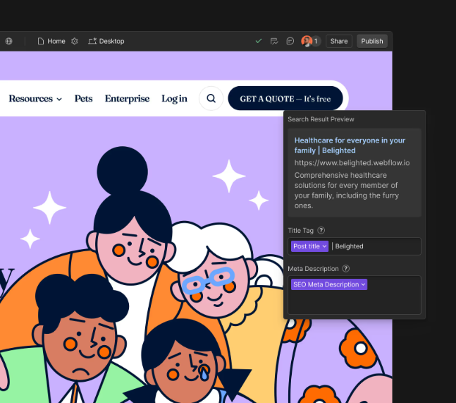 Webflow seo