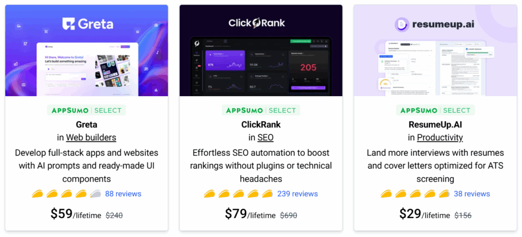 Appsumo courses pricing