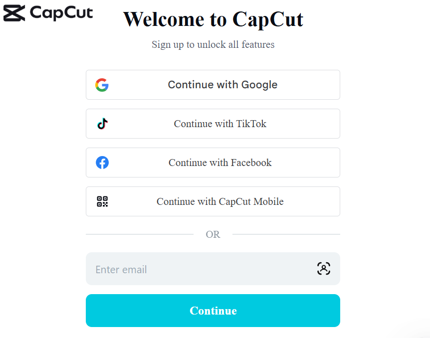 Capcut login