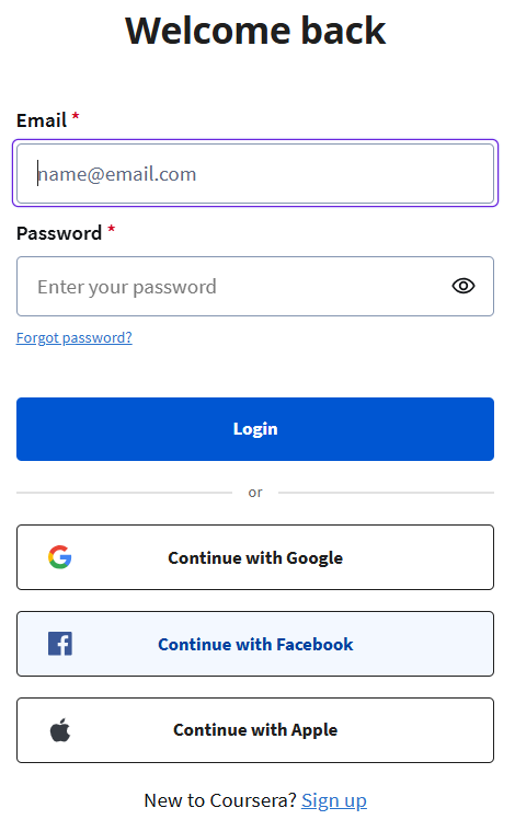 Coursera login