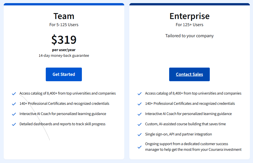 Coursera pricing