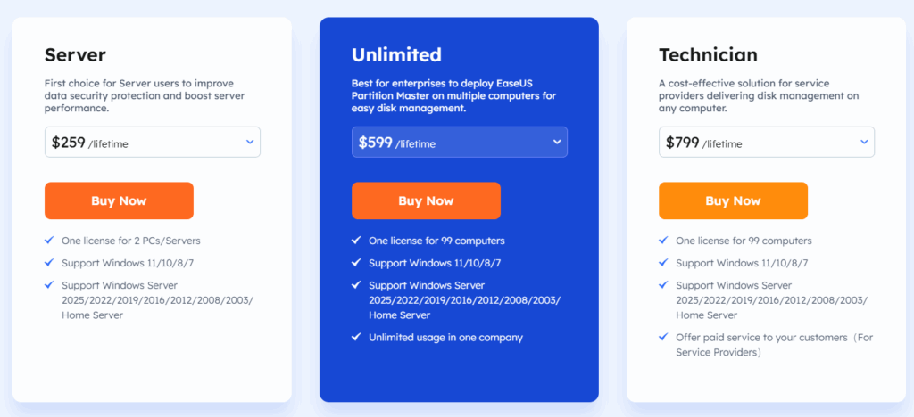 EaseUs pricing