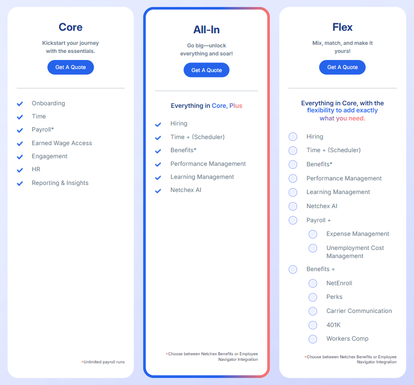 Netchex pricing