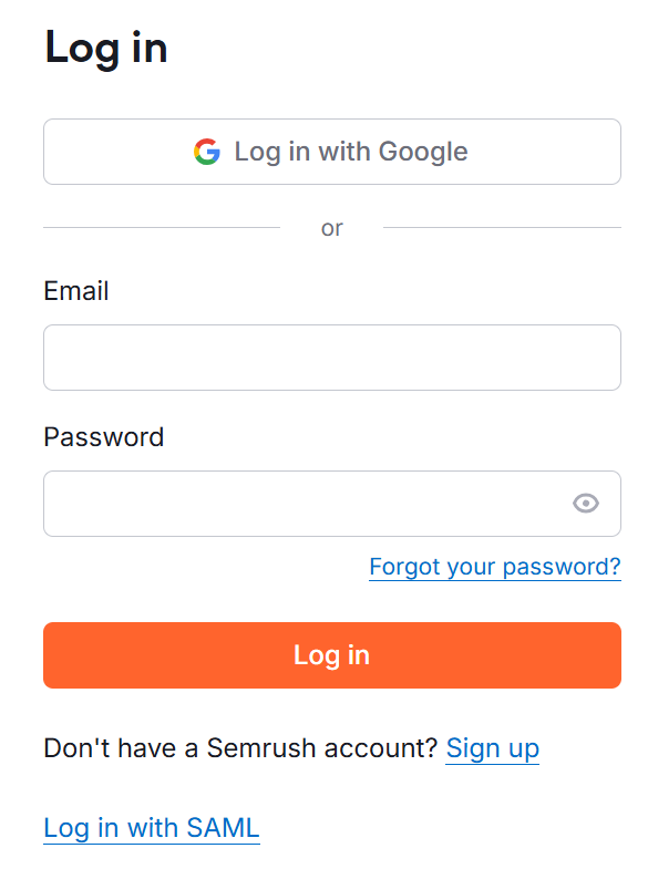 Semrush login