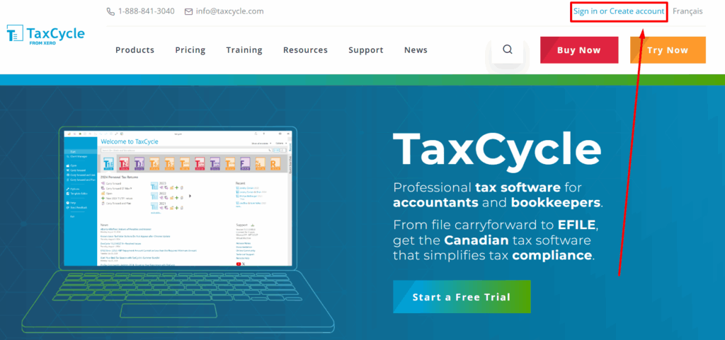 Taxcycle interface
