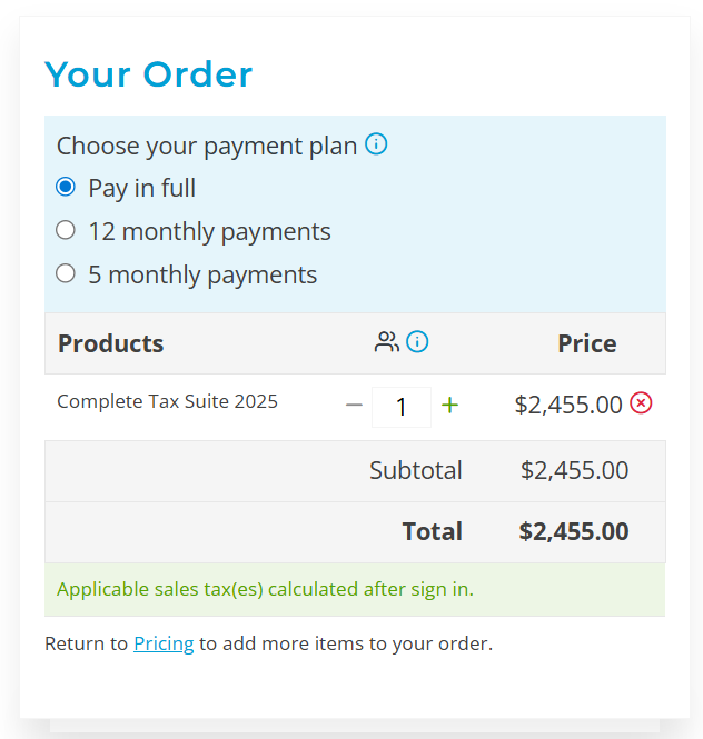 Taxcycle payment