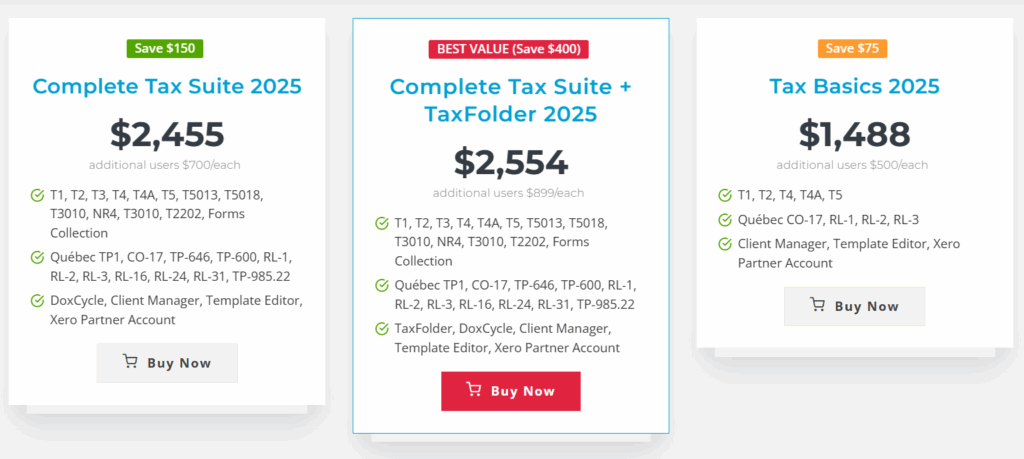 Taxcycle pricing