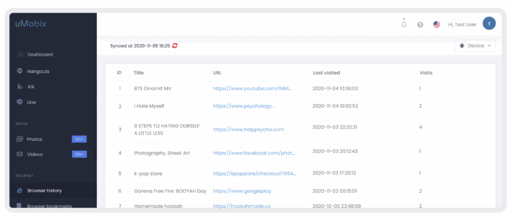 umobix browse history
